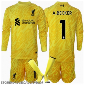 Liverpool Alisson Becker #1 Portiere Maglia Gara Terza Repliche 2024-25 Bambino Maniche Lunghe